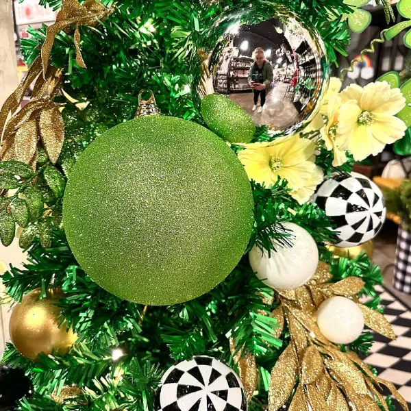St. Patrick's Day^Farrisilk Lime Green Glitter Ball Ornament, 8"