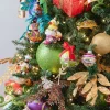 Mardi Gras^Farrisilk Lime Green Glitter Ball Ornament, 6"