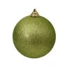 Mardi Gras^Farrisilk Lime Green Glitter Ball Ornament, 8"