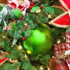 Mardi Gras^Farrisilk Lime Green Matte Ball Ornament, 6"