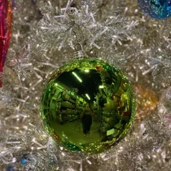 St. Patrick's Day^Farrisilk Lime Green Shiny Ball Ornament, 4"