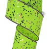 Ribbon^Craig Bachman Lime Green Sprinkle Glitter Ribbon, 2.5" X 10Yd.