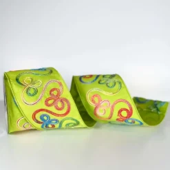 St. Patrick's Day^Farrisilk Lime Whimsy Ribbon, 4"X10Yd.
