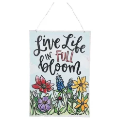 Hanging Decor^Glory Haus Live Life And "Welcome Friends" Reversible Spring Burlee