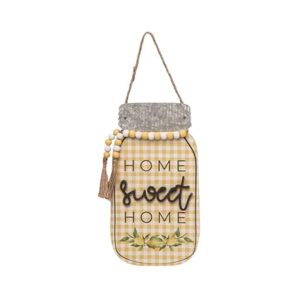 Door Decor^Transpac Look On The Bright Side Mason Jar D Cor