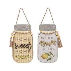 Hanging Decor^Transpac Look On The Bright Side Mason Jar D Cor