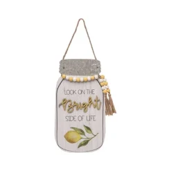 Wall Decor^Transpac Look On The Bright Side Mason Jar D Cor