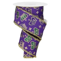Ribbon^Craig Bachman Mardi Crowns With Tinsel Ribbon, 2.5" X 10Yd