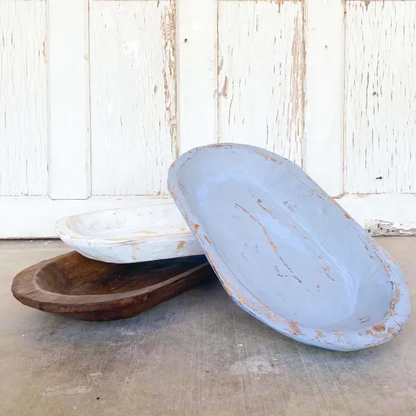 Decorative Containers^Forever Green Art Medium Carved Dough Bowl
