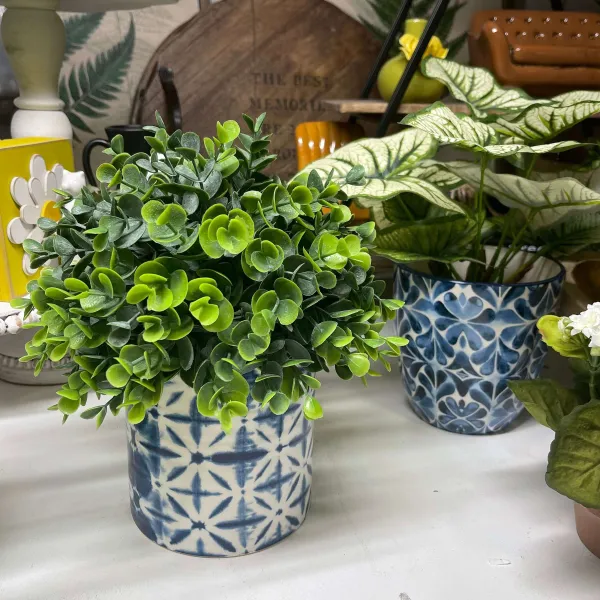Table Decor^CRI Medium Eucalyptus Real To Touch Half Topper