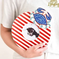 Home Accents^Coton Colors Medium Stripe Mini Round Frame By Happy Everything