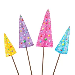 Pot Stakes^The Round Top Collection Merry & Bright Bottle Brush Trees