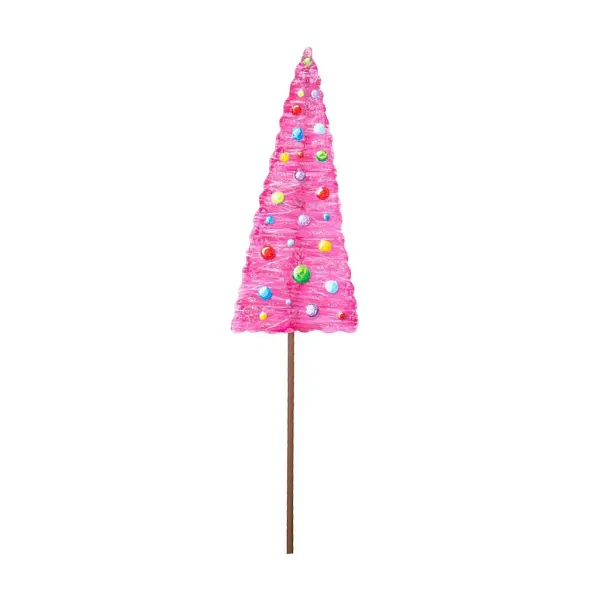 Pot Stakes^The Round Top Collection Merry & Bright Bottle Brush Trees