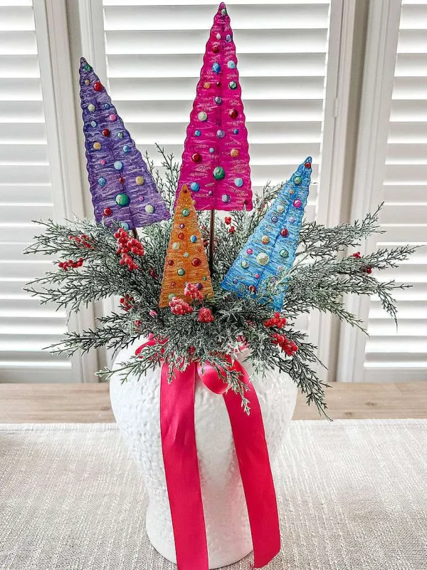 Focal Points^The Round Top Collection Merry & Bright Bottle Brush Trees