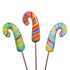Pot Stakes^The Round Top Collection Merry & Bright Candy Cane Minis