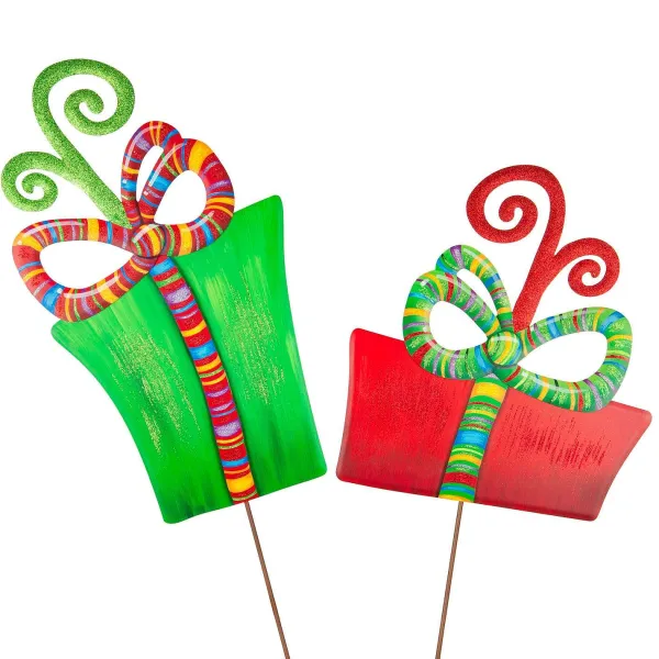 Table Decor^The Round Top Collection Merry & Bright Gift Boxes Yard Display