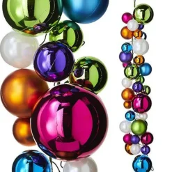Garlands^RAZ Merry & Bright Multicolor Ball Garland, 4'