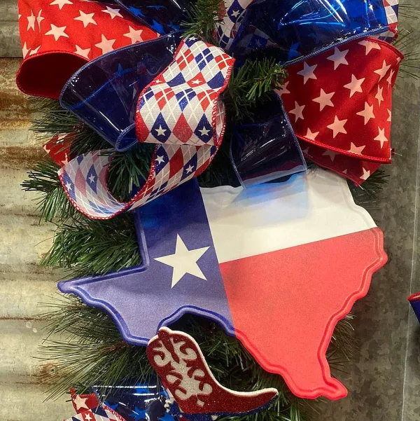 Table Decor^Craig Bachman Metal Texas Flag