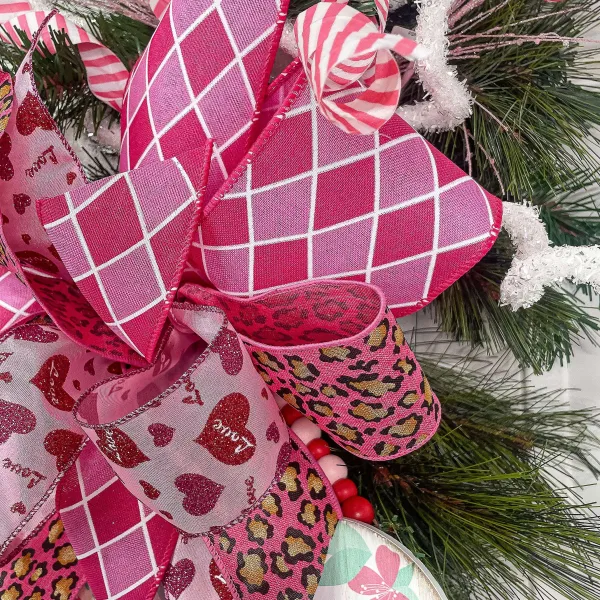 Ribbon^Craig Bachman Metallic Pink Animal Print Ribbon, 2.5" X 10Yd