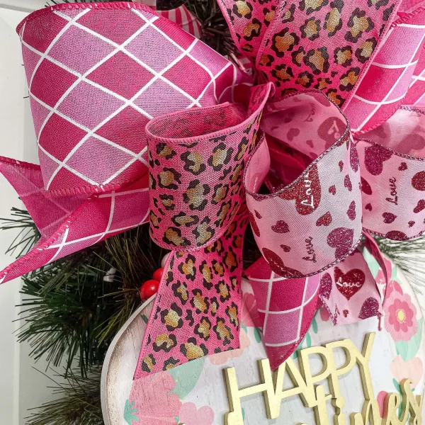 Ribbon^Craig Bachman Metallic Pink Animal Print Ribbon, 2.5" X 10Yd