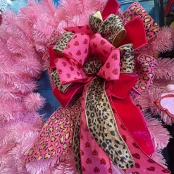 Ribbon^Craig Bachman Metallic Pink Animal Print Ribbon, 4