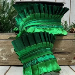 Mardi Gras^D. Stevens Metallic Pleated Ruffle Ribbon, 4" X 5Yd
