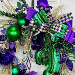 Mardi Gras^D. Stevens Metallic Pleated Ruffle Ribbon, 4" X 5Yd