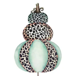 Pot Stakes^The Round Top Collection Mint & Leopard Pumpkin Stack