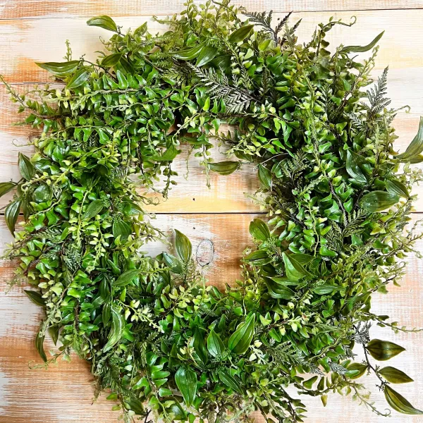 Spring^Liberty Floral Mixed Greens Wreath