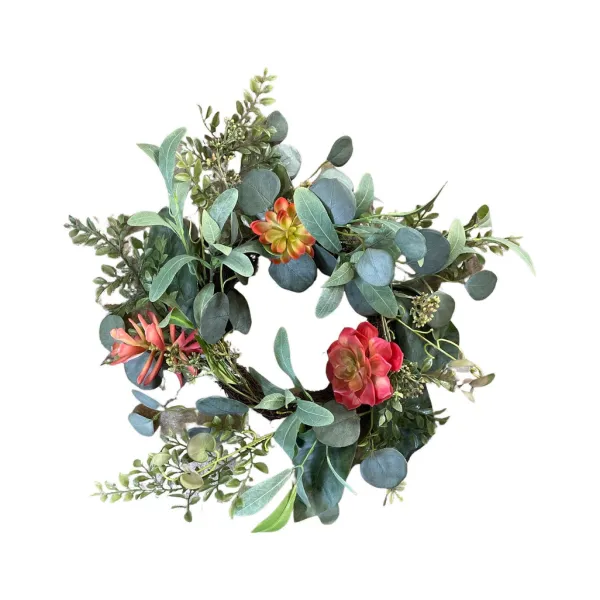 Succulents^CRI Mixed Succulent Wreath 6"