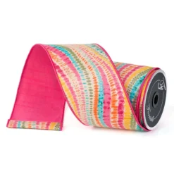 Spring Ribbon^Farrisilk Multi Bohemian Waves Ribbon, 4" X 10Yd