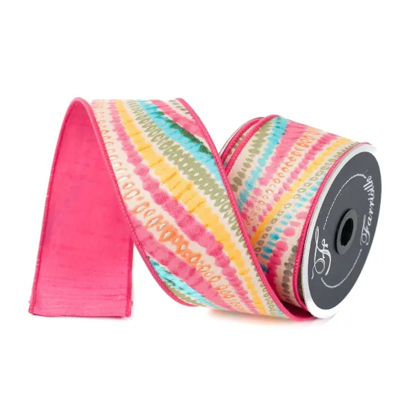 Ribbon^Farrisilk Multi Bohemian Waves Ribbon, 2.5" X 10Yd