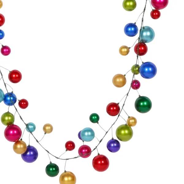 Garlands^Farrisilk Multi Candy Apple Ball Garland, 10'