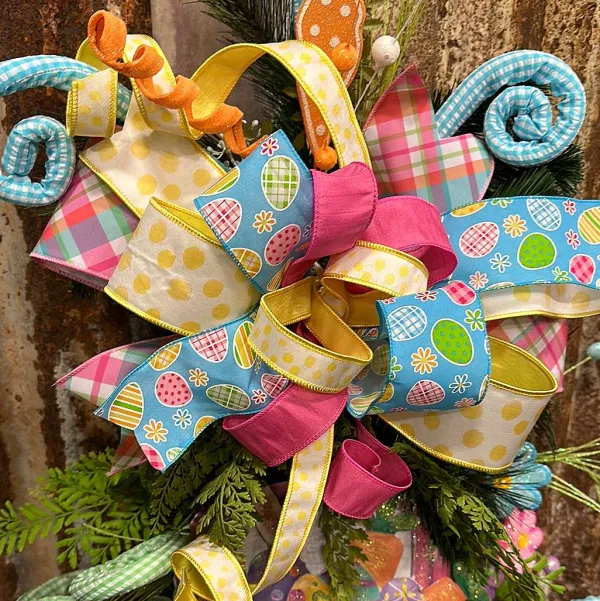 Ribbon^Farrisilk Multi-Colored Gumdrop Plaid Ribbon 4"X10Yd