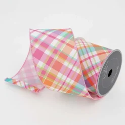 Ribbon^Farrisilk Multi-Colored Gumdrop Plaid Ribbon 4"X10Yd