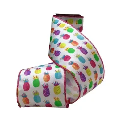 Ribbon^D. Stevens Multicolored Pineapple Ribbon 4"X 10Yd