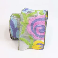 Spring^Farrisilk Multifloral Pastel Ribbon, 4
