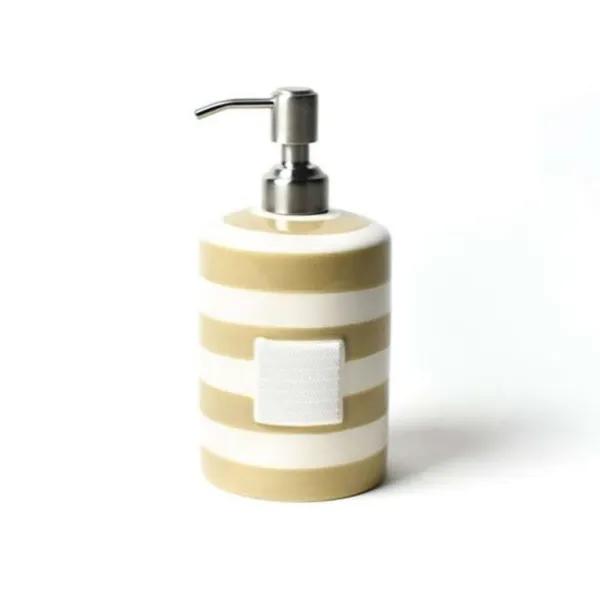 Kitchen & Dining^Happy Everything Neutral Big Stripe Mini Cylinder Soap Pump By !