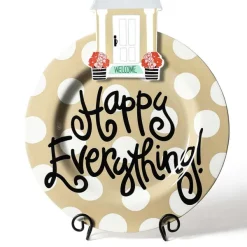 Table Decor^Happy Everything Neutral Dot Big Round Platter By !