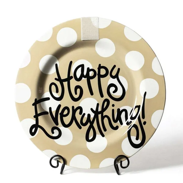 Table Decor^Happy Everything Neutral Dot Big Round Platter By !