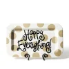 Kitchen & Dining^Happy Everything Neutral Dot Rectangle Mini Entertaining Platter By !