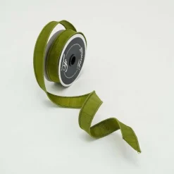 Ribbon^Farrisilk Olive Shabby Silk Ribbon, 1"X10Yd