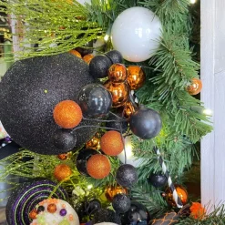 Garlands^RAZ Orange And Black Halloween Ball Garland 6'