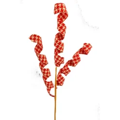 Spring Sprays^Liberty Floral Orange Houndstooth Curly Spray