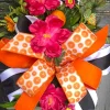 Ribbon^Farrisilk Orange Print Ribbon 2.5"X10Yd