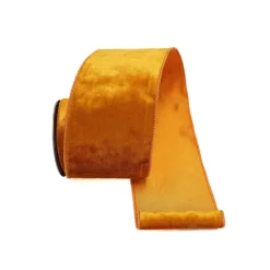 Ribbon^Farrisilk Orange Silky Velvet Ribbon, 4" X 10Yd