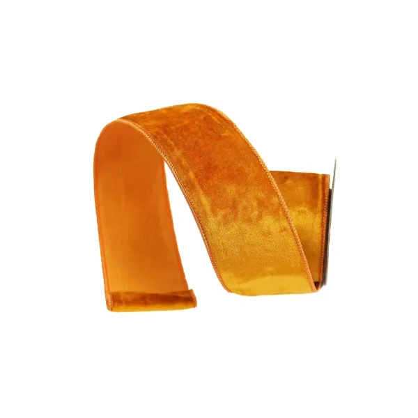 Ribbon^Farrisilk Orange Silky Velvet Ribbon, 2.5" X 10Yd