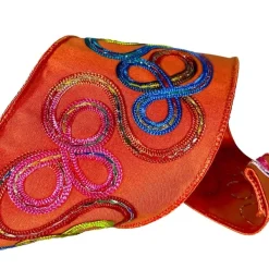 Ribbon^Farrisilk Orange Whimsy Ribbon, 4