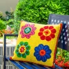 Spring^Evergreen Palermo Floral Hooked Throw Pillow