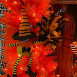 Floral^Deck The Halls Y'all Party Spray, Orange And Black